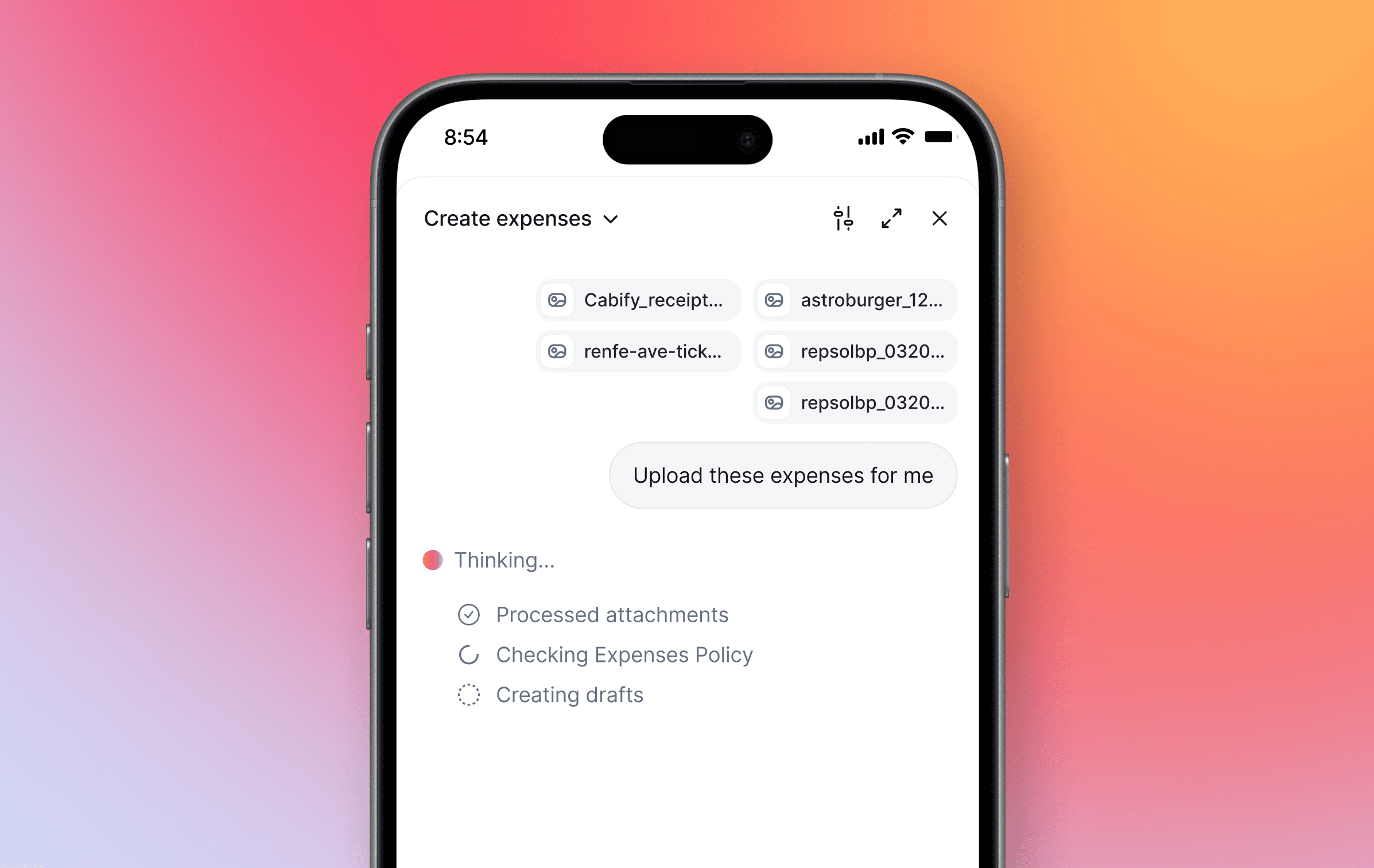 Envía todos tus recibos de una sola vez