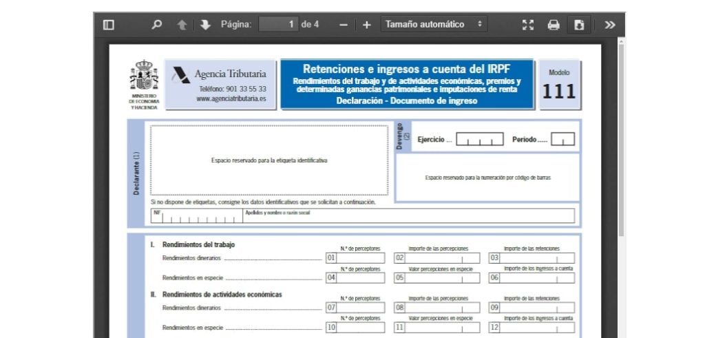 Modelo 111 descargar pdf gratis