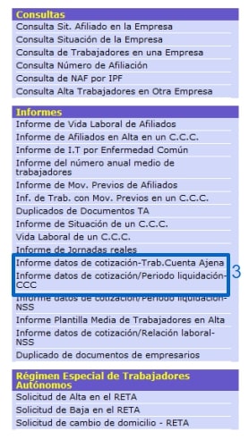  Informe de Datos de Cotización – Período de liquidación CCC