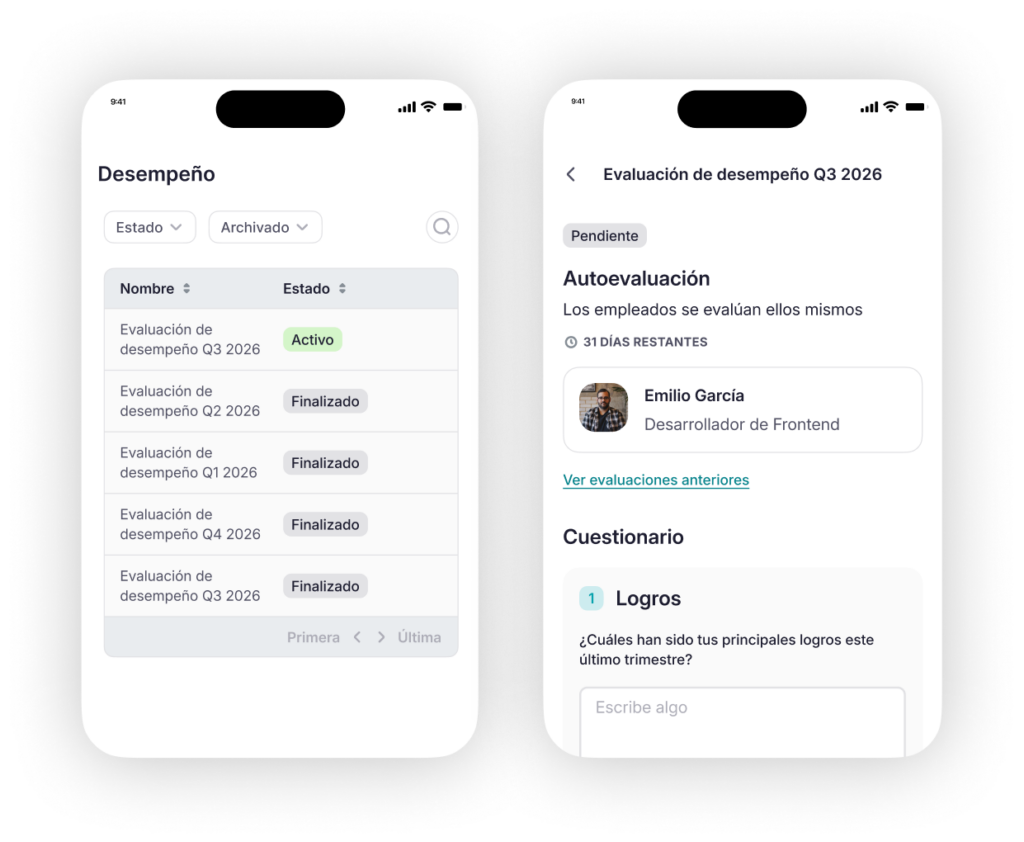 Evaluación de desempeño