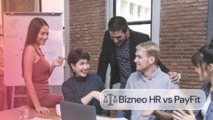 Equipo de profesionales reunido en una oficina y analizando estrategias de recursos humanos